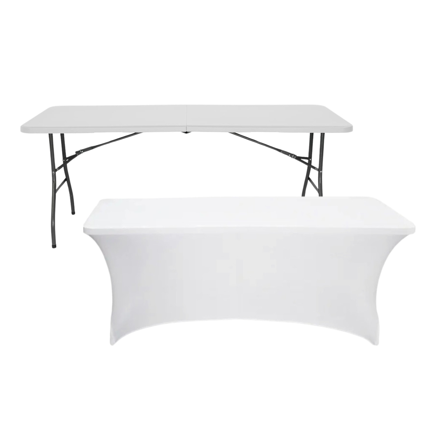 Mesa Plegable 240cm Blanca + Funda Catering 7house