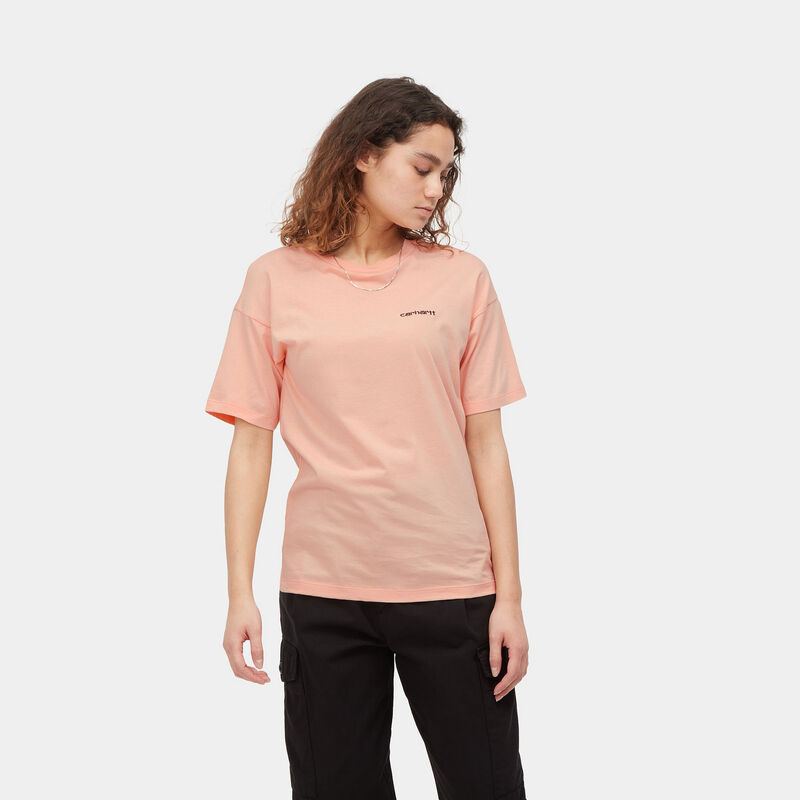 Carhartt WIP - Camiseta Rosa Carhartt Embroidery