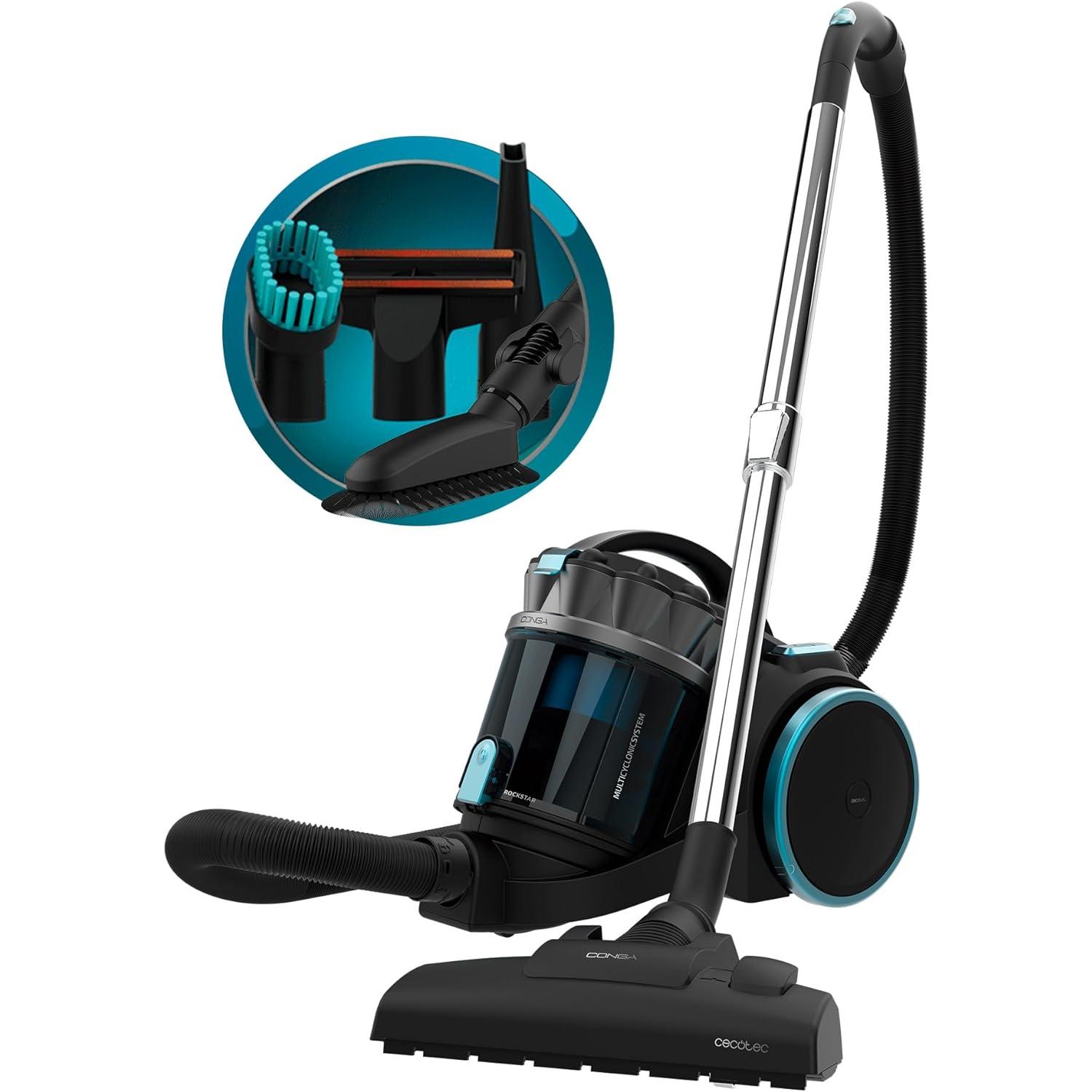 Cecotec Aspirador de Trineo Multiciclónico sin Bolsa Conga Rockstar Multicyclonic XL Animal Plus. 800 W, 20 kPa