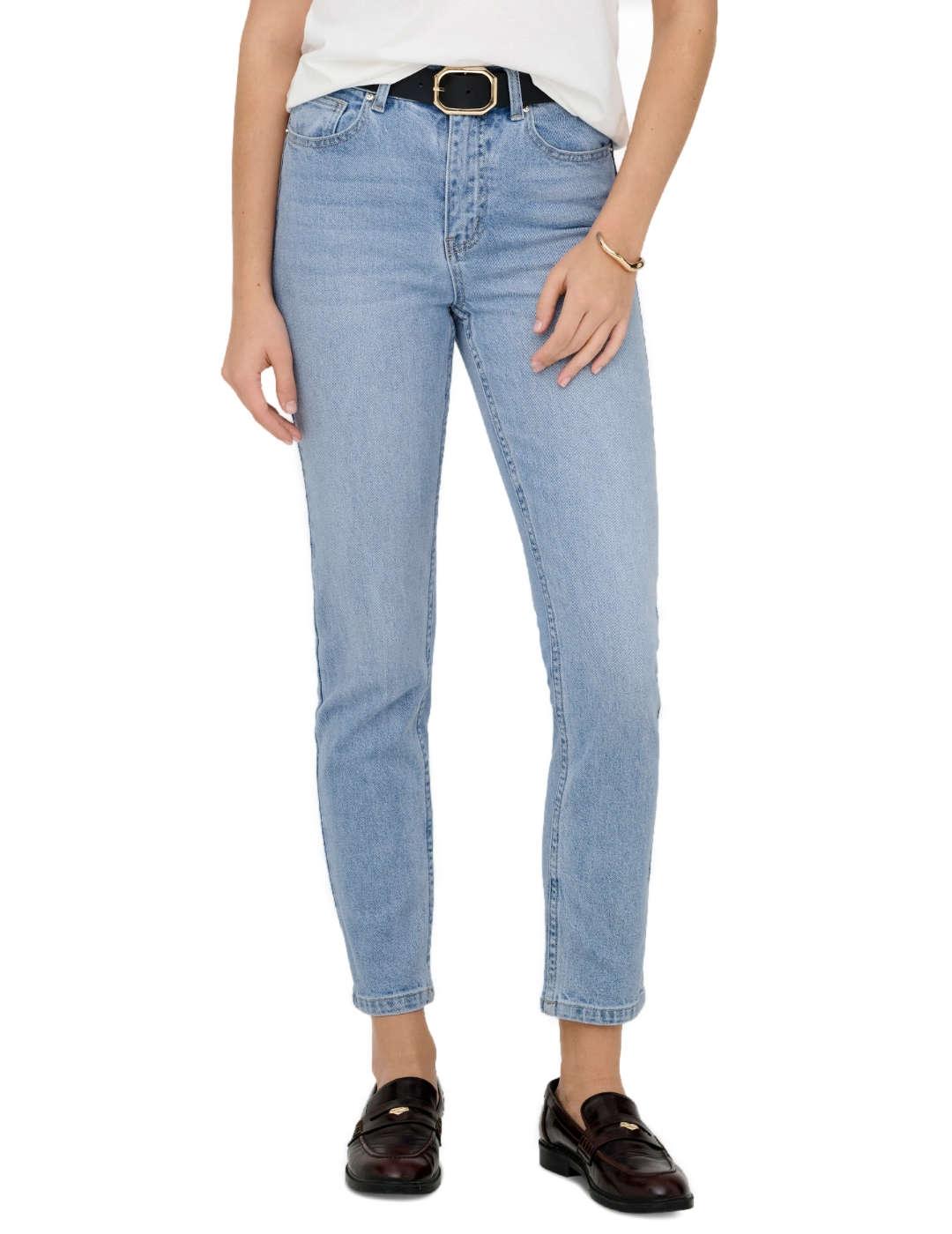 Pantalón vaquero Only Emily azul claro straight para mujer