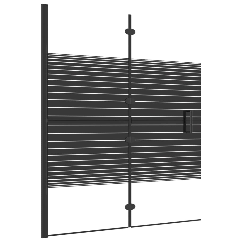 vidaXL Mampara de Ducha Plegable ESG Negro Cabina Cuarto de Baño Dimensiones 80 x 140 cm, 100 x 140 cm, 120 x 140 cm