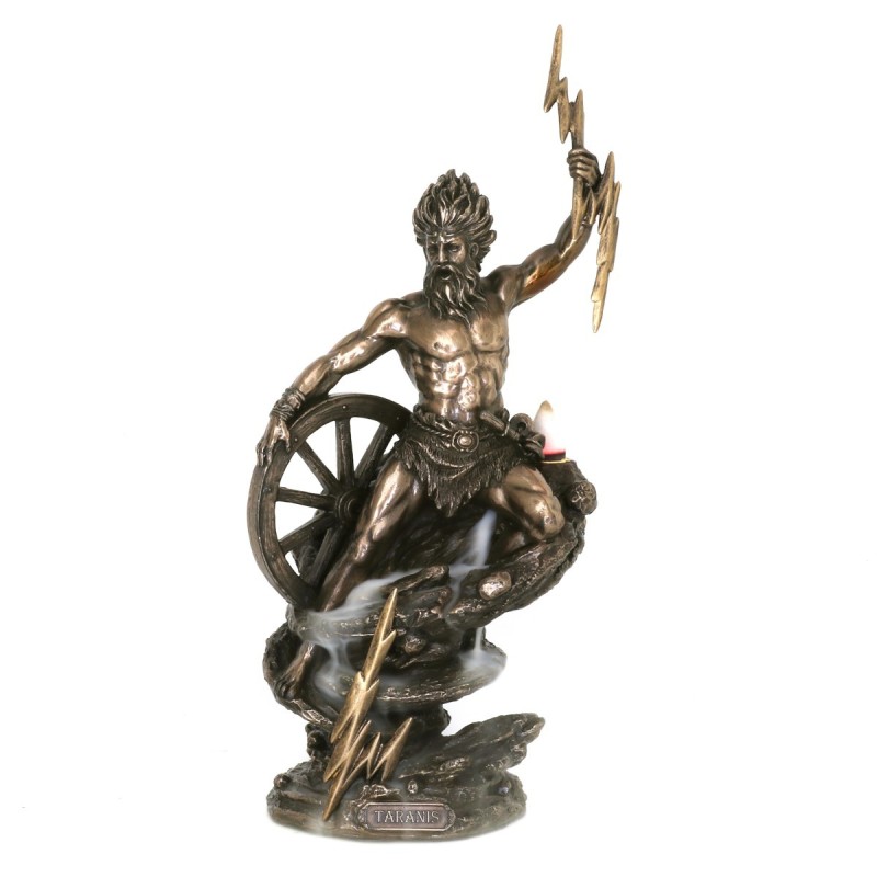 SIGNES GRIMALT Figura Taranis Dios Celta Dorado de Resina | Figura de Persona de Jardín