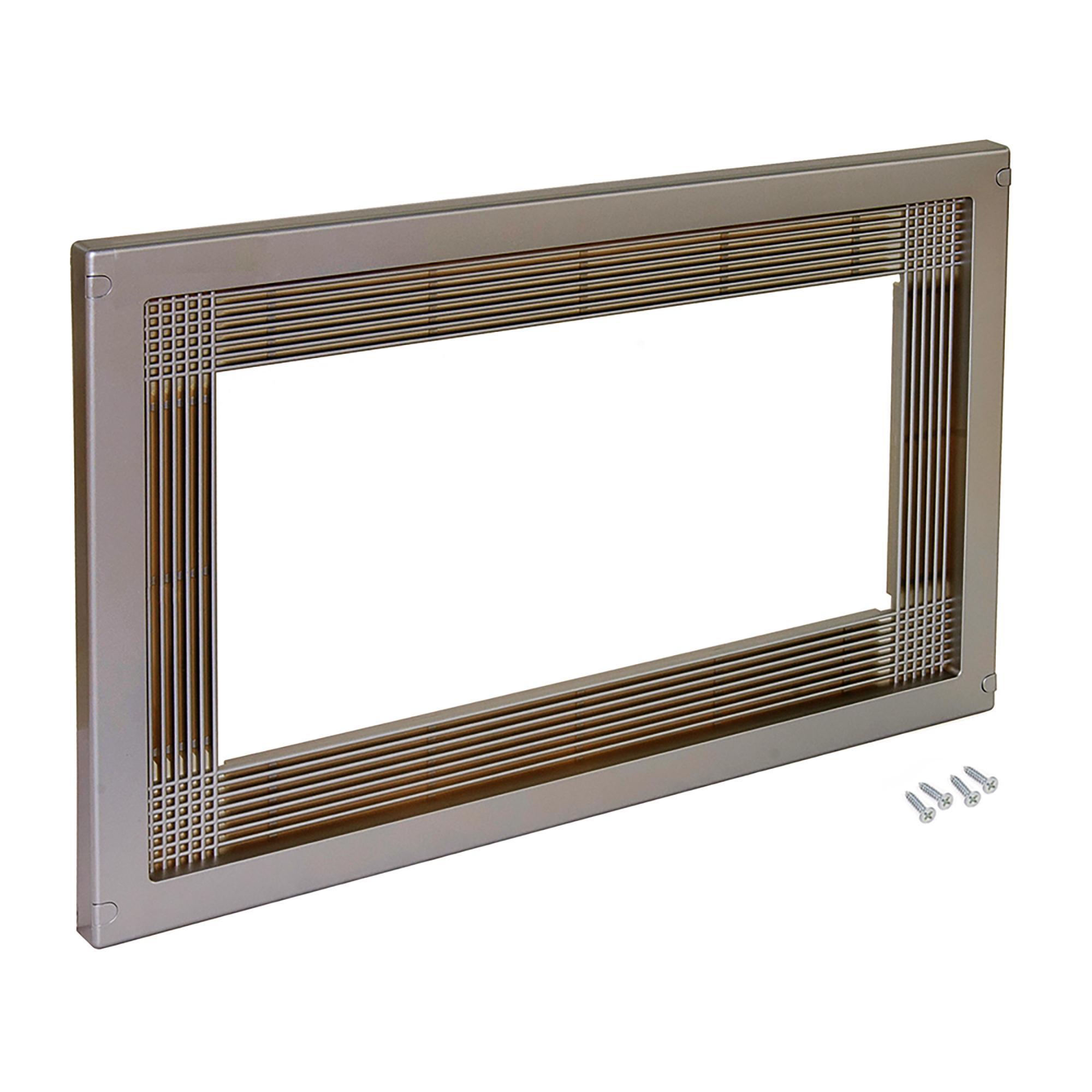 Marco para microondas, para encastrar en mueble de cocina, módulo 600mm, 600x400mm, plástico, níquel satinado