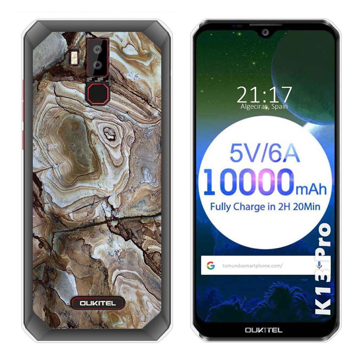 Tumundosmartphone Funda Gel Tpu para Oukitel K13 Pro diseño Mármol 14 Dibujos