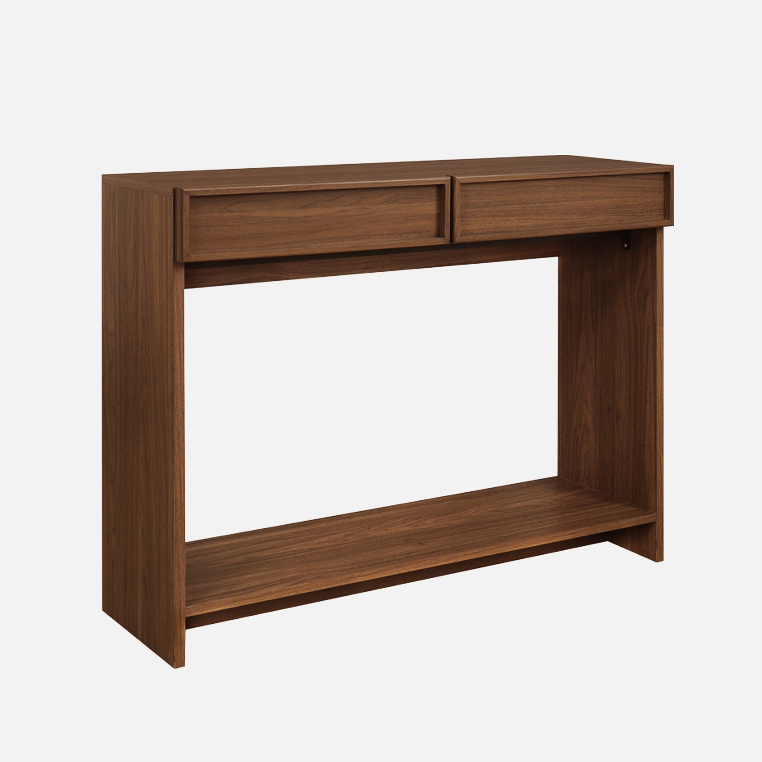 sweeek - Consola efecto madera con 2 cajones y estante, 100cm , Kuba , 100x33x78