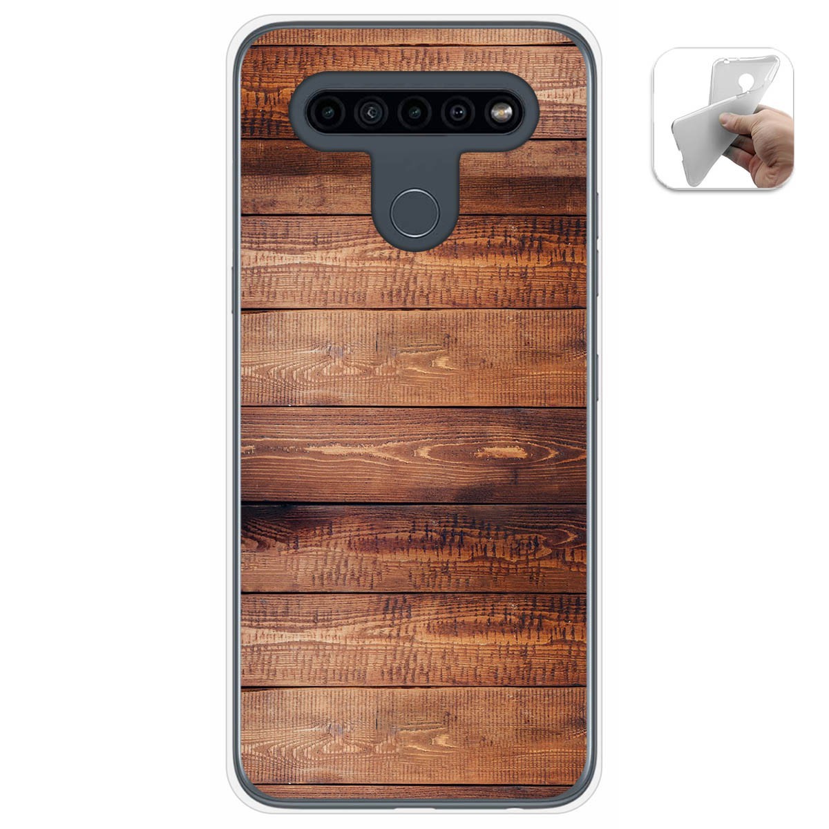 Tumundosmartphone Funda Gel Tpu para Lg K41s / Lg K51s diseño Madera 02 Dibujos