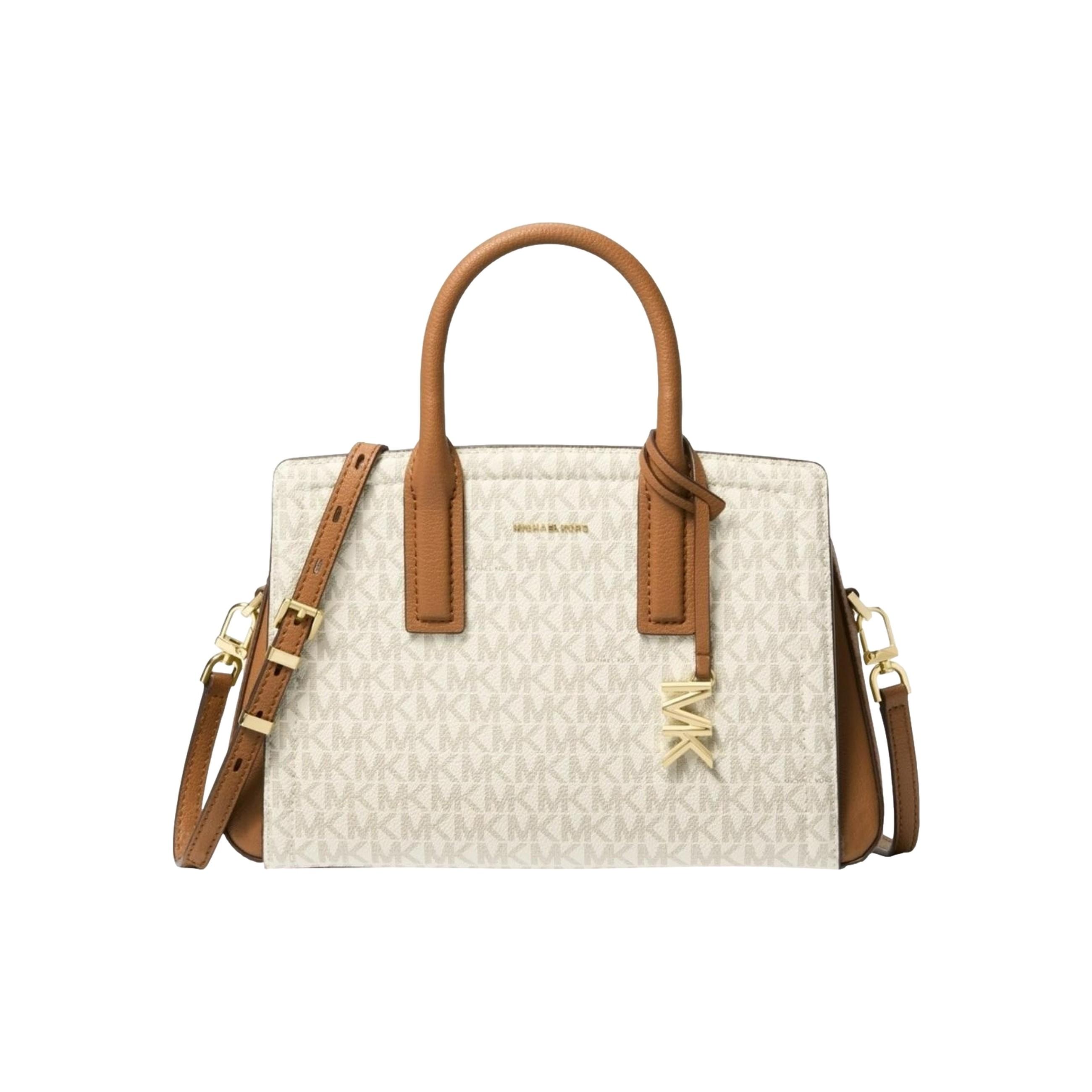 Bolso MICHAEL KORS Laila Satchel Pequeño con Estampado Monogram Color Vainilla