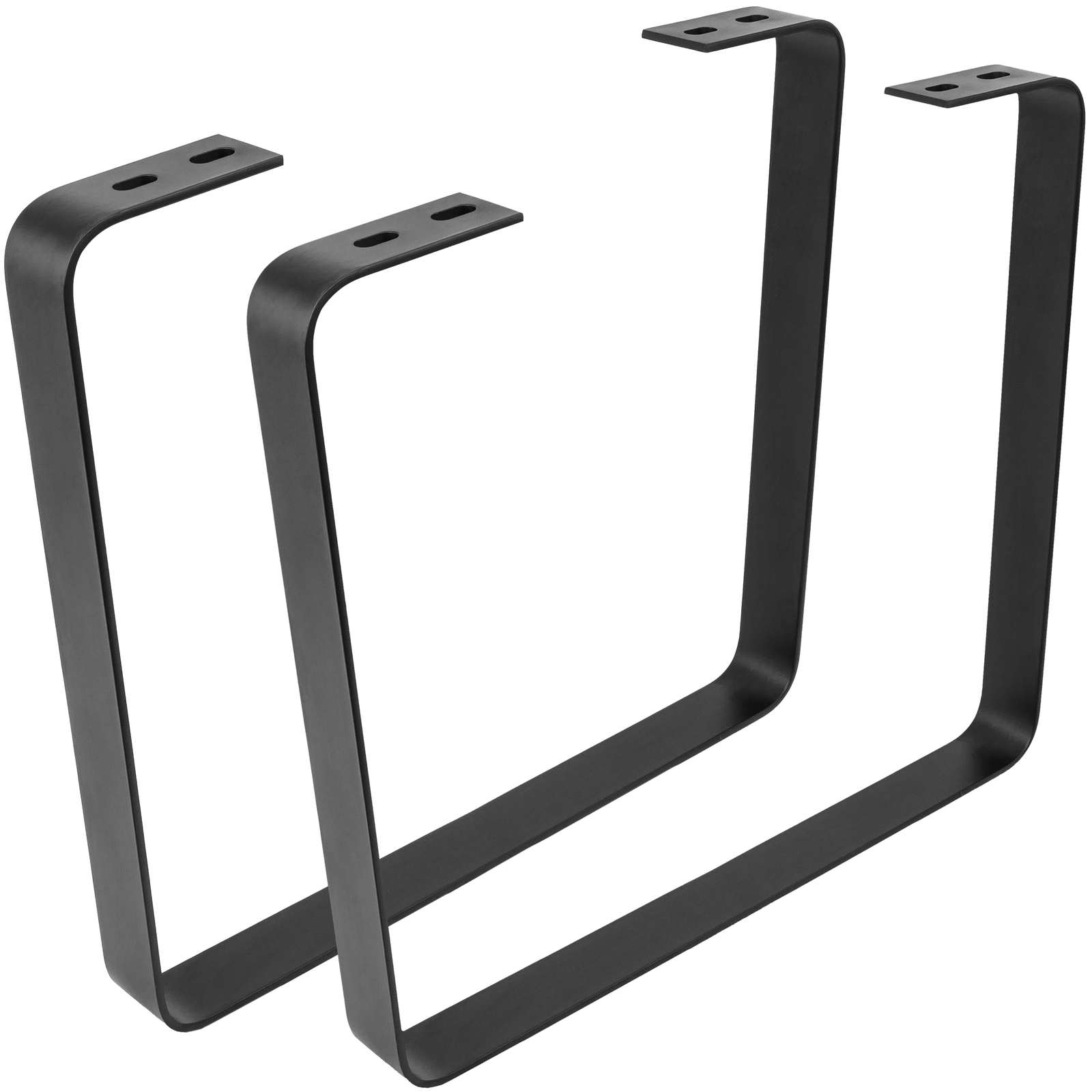 Pies rectangulares para mesita y banqueta. Patas en acero negro 480 x 45 x 420 mm 2-pack - PrimeMatik