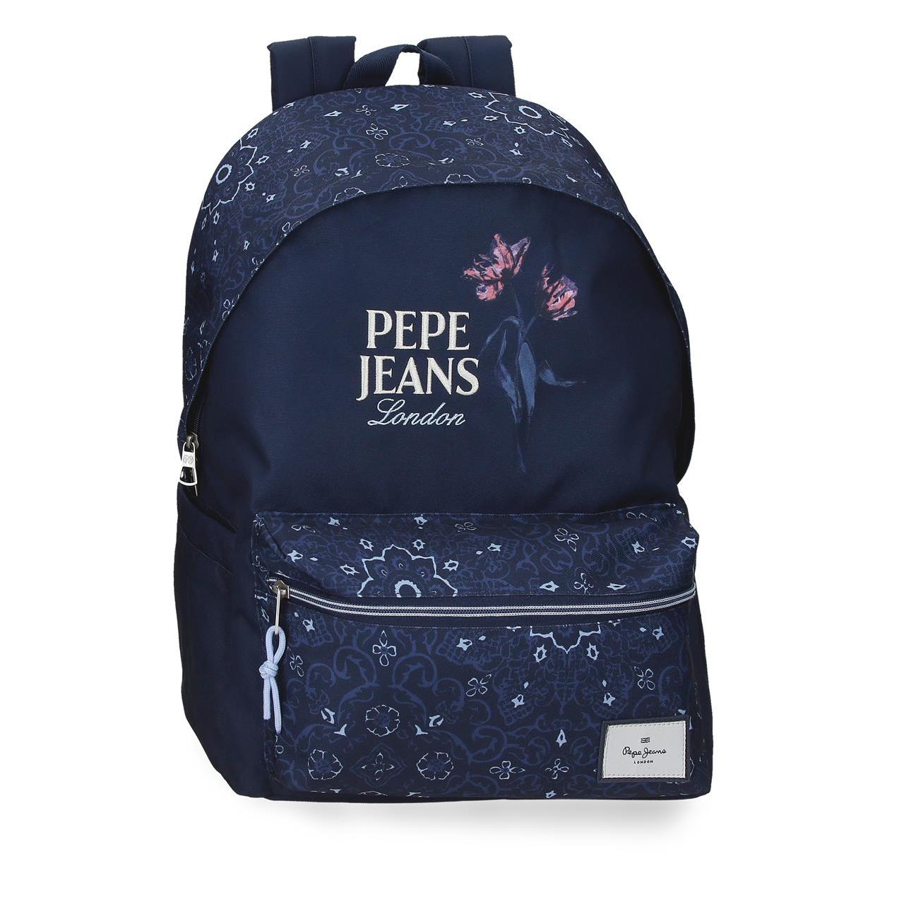 Mochila escolar adaptable a carro Pepe Jeans Lenay 31x44x18cm Marino
