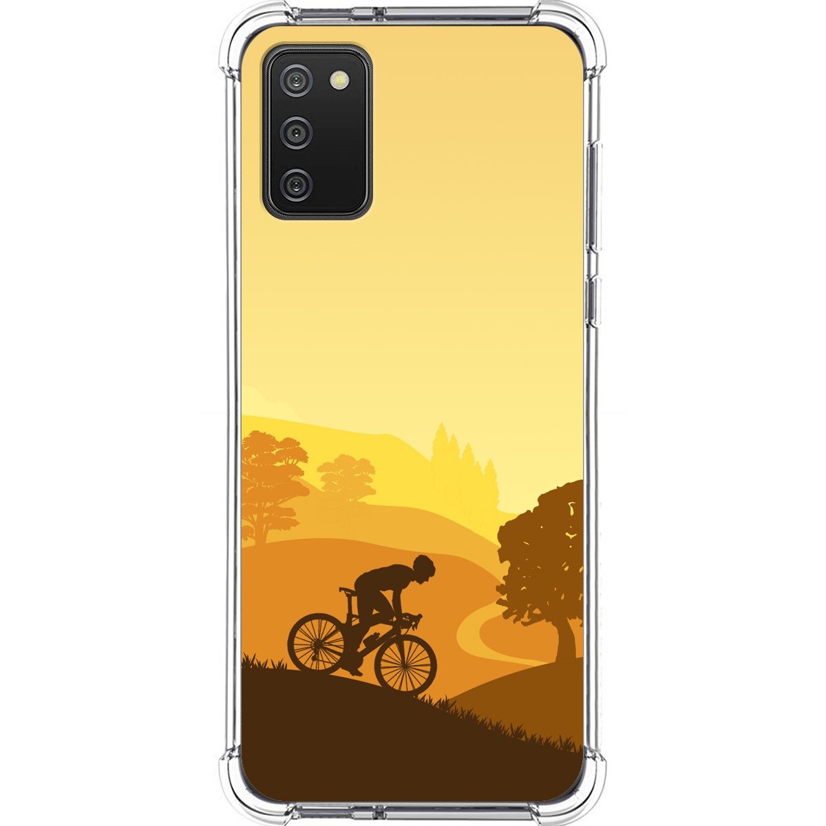 Tumundosmartphone Funda Silicona Antigolpes para Samsung Galaxy A02s diseño Ciclista Dibujos
