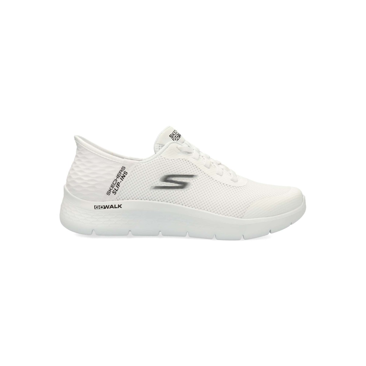 Skechers - Zapatillas deportivas Slip-ins GO WALK Flex Hands Up para hombre, con sistema Heel Pillow™ y plantilla Air-Cooled Memory Foam®, color blanco