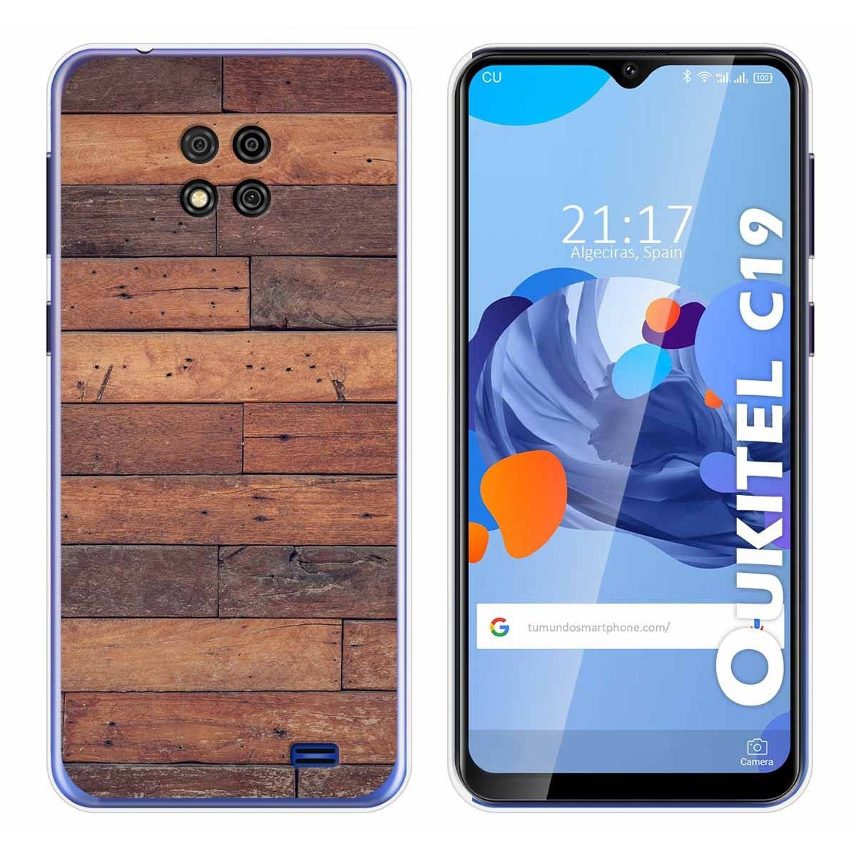Tumundosmartphone Funda Gel Tpu para Oukitel C19 diseño Madera 03 Dibujos