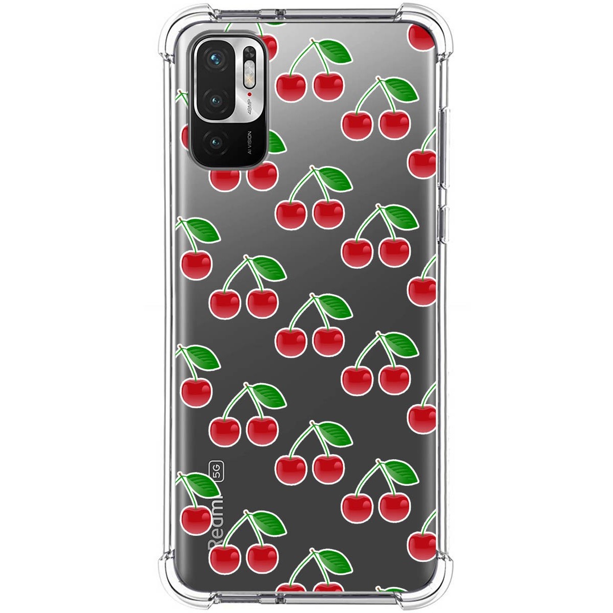 Funda Silicona Antigolpes para Xiaomi Redmi Note 10 5G / POCO M3 Pro 5G diseño Cerezas Dibujos
