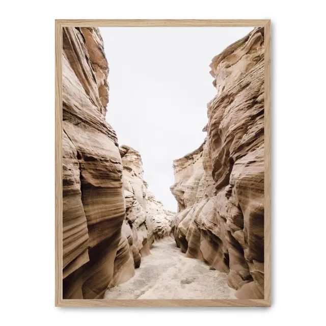 Cuadro canon iii 30x40cm, Póster impreso en papel de primera calidad de 180gr, montado sobre marco de madera MDF acabado roble., Naturaleza - Desierto