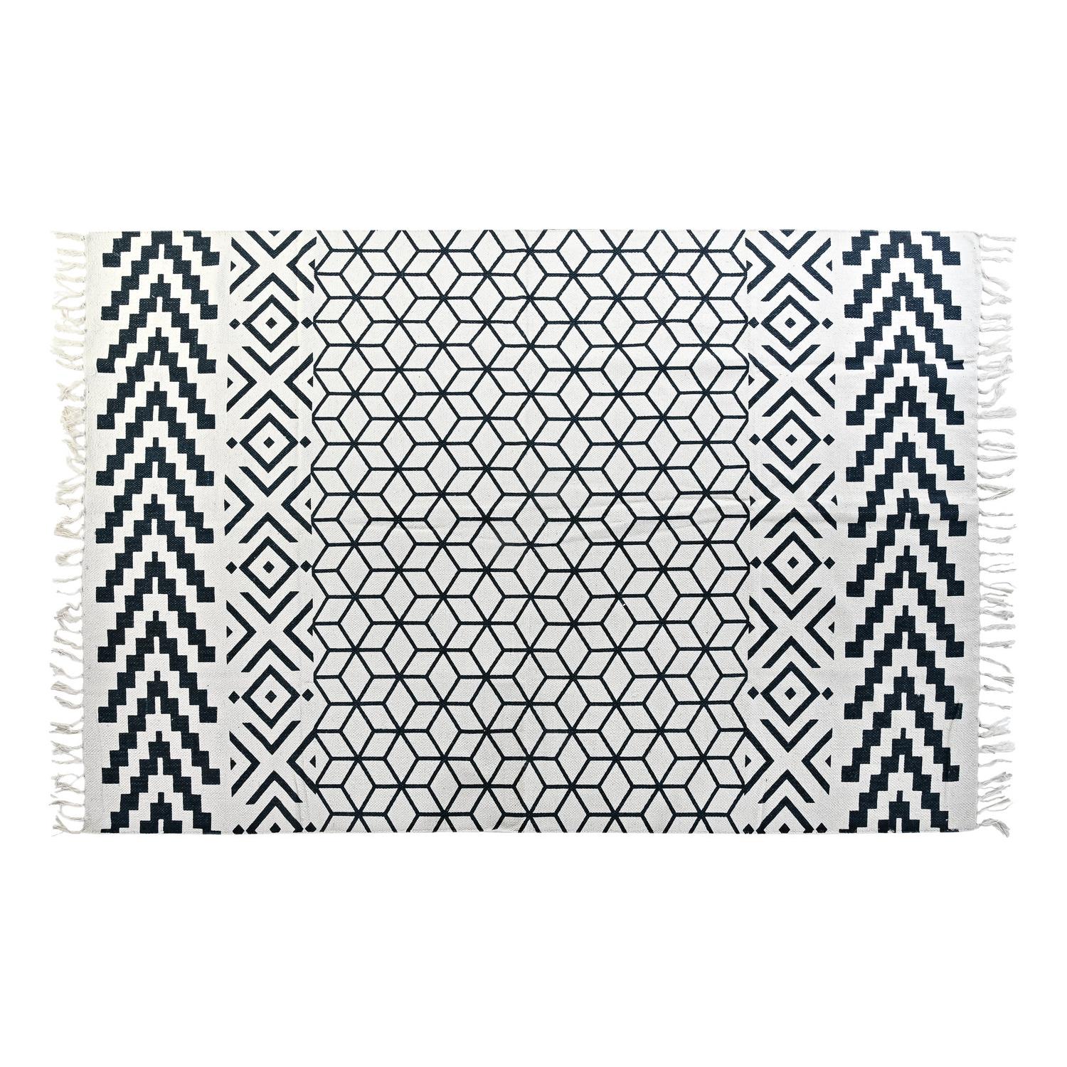ALFOMBRA ALGODON 160X230X1 NEGRO TX197493