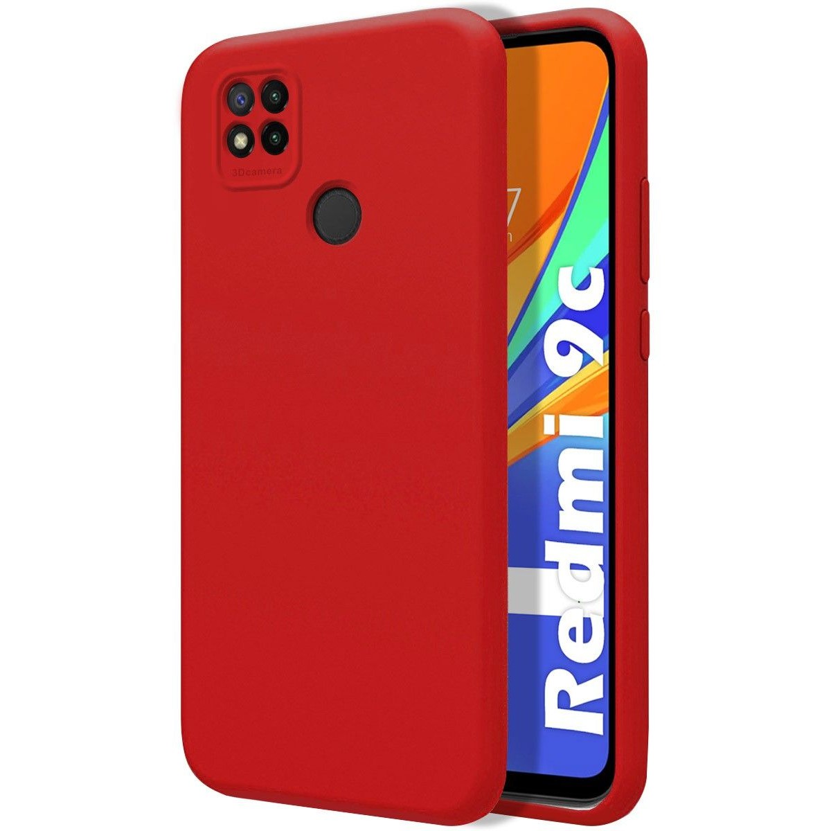 Tumundosmartphone Funda Silicona Líquida Ultra Suave para Xiaomi Redmi 9C color Roja