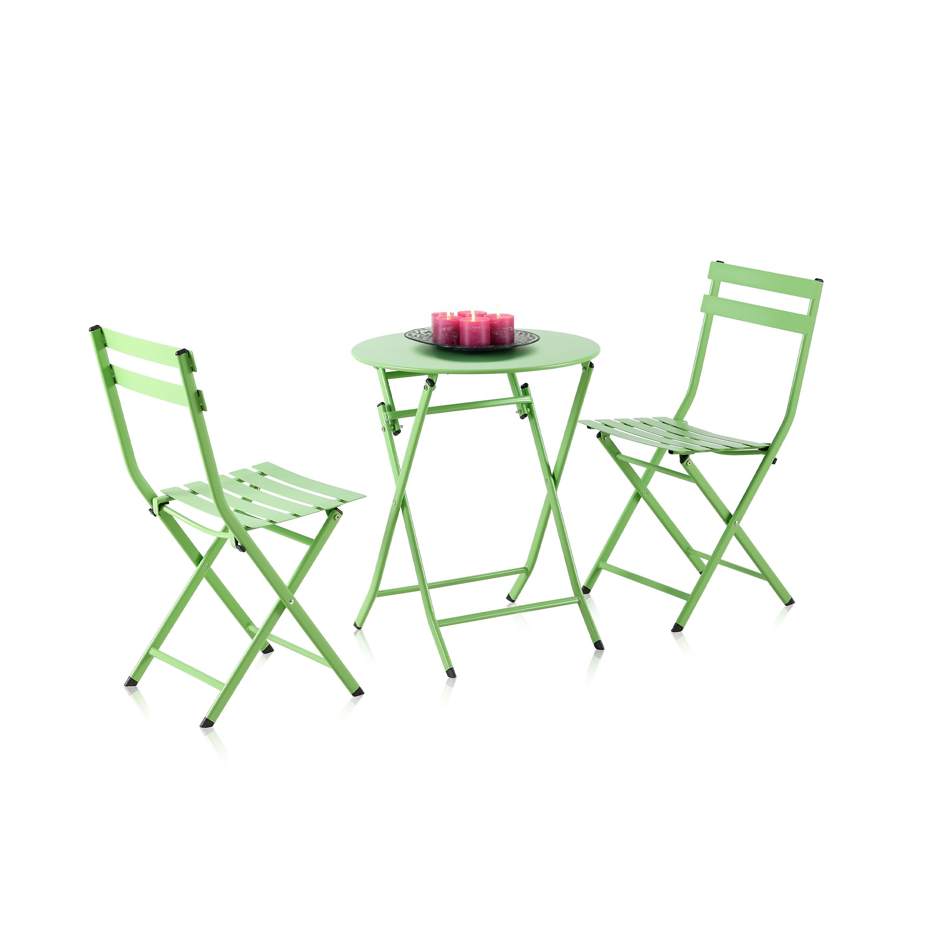 duehome - Set de exterior mesa y 2 sillas plegables Gio