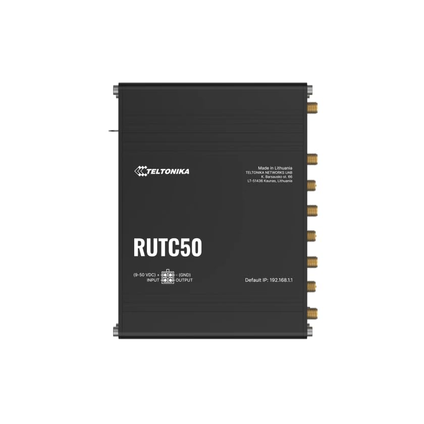 Teltonika rutc50 gigabit ethernet wireless router dual band (2.4 ghz / 5 ghz) 5g black