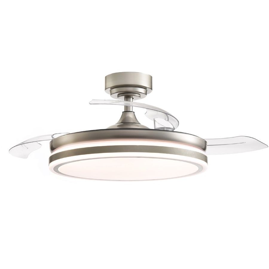 AkunaDecor- Ventilador de Techo Arpon Blanco con Aspas Retráctiles, Motor DC Ultra Silencioso, LED Regulable CCT 3 Tonos de Luz, 6 Velocidades, Función Verano Invierno, Temporizador, Mando y Smart App según modelo, 91cm 107cm 122cm y music. muy silencioso