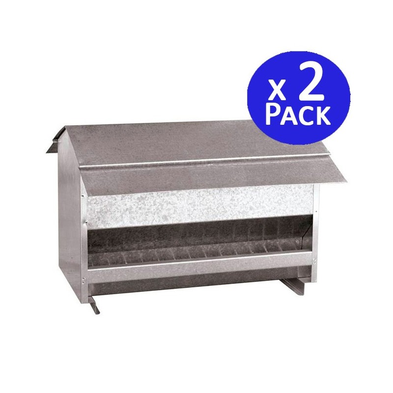 SUINGA Pack 2 Comedero para Pajaro de Exterior de Acero Inoxidable con Tapa, 50x44x36 cm - Comedero Inoxidable para Aves