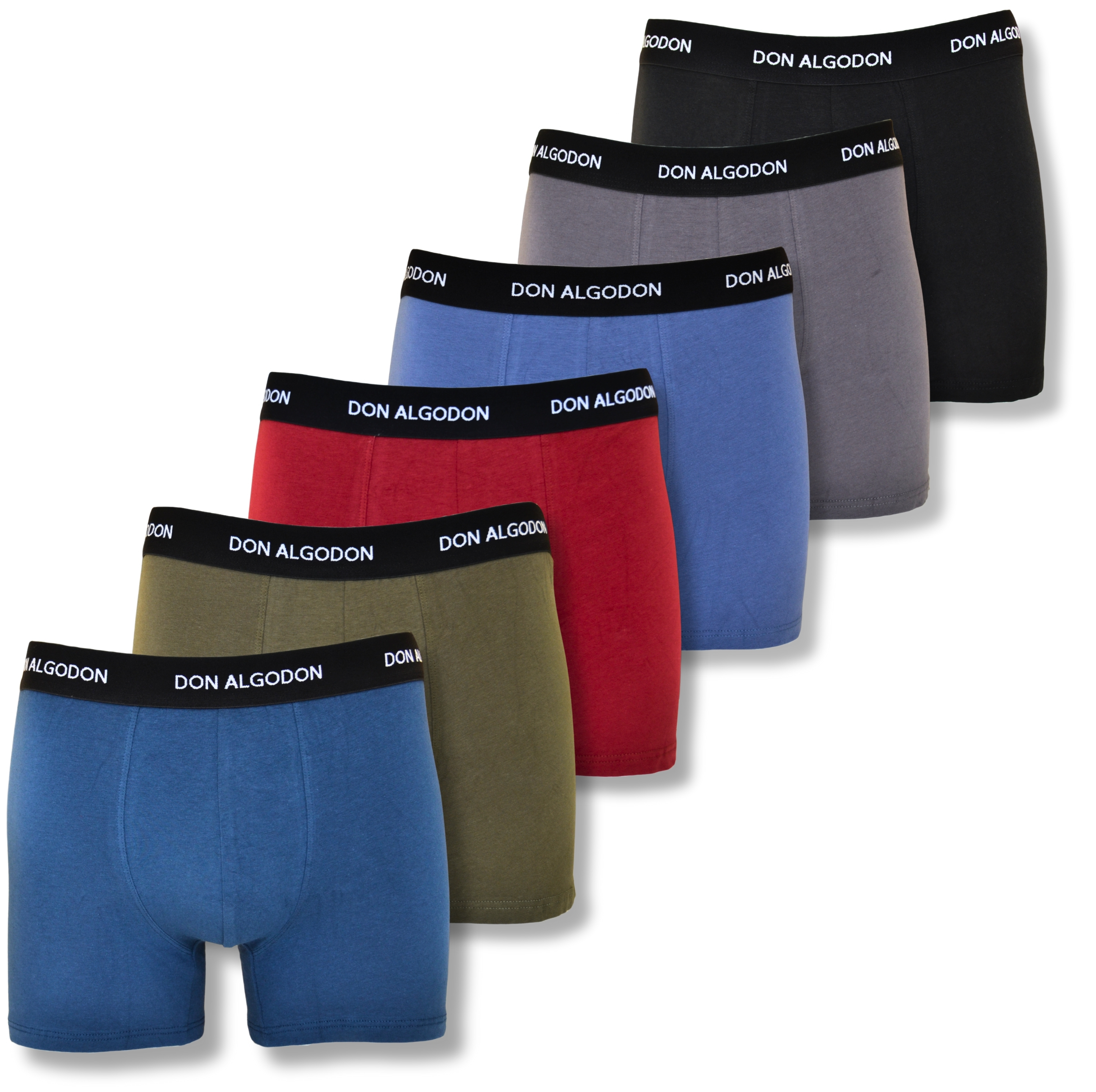 Don Algodon Pack 6 Calzoncillos Hombre Suaves y Transpirables | 1 Unidad por Color | 6 Colores Disponibles