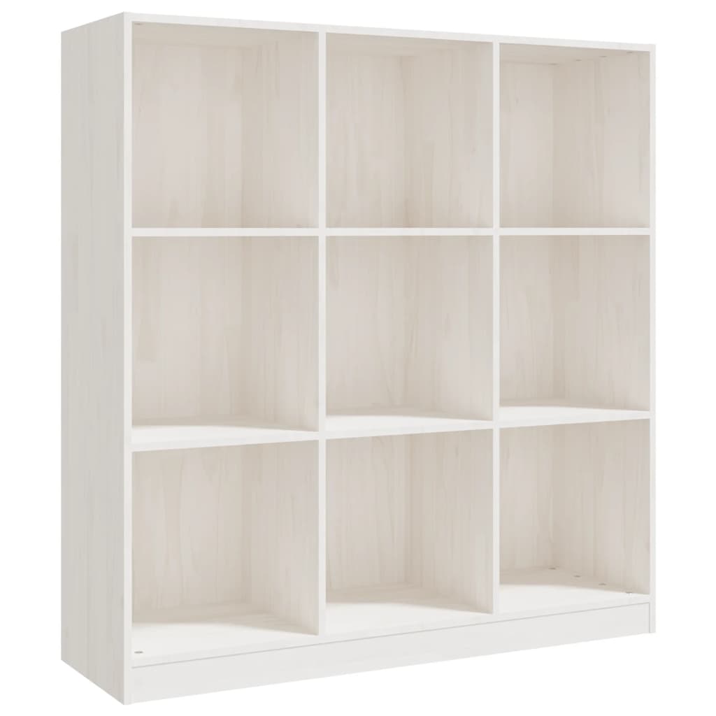 vidaXL Estantería/divisor de espacios madera de pino 104x33,5x110 cm Natural, Blanco, Gris Mueble Almacenaje Estantería para Oficina, Estudio, Dormitorio Estantería/Librería/ mueble de Almacenamiento