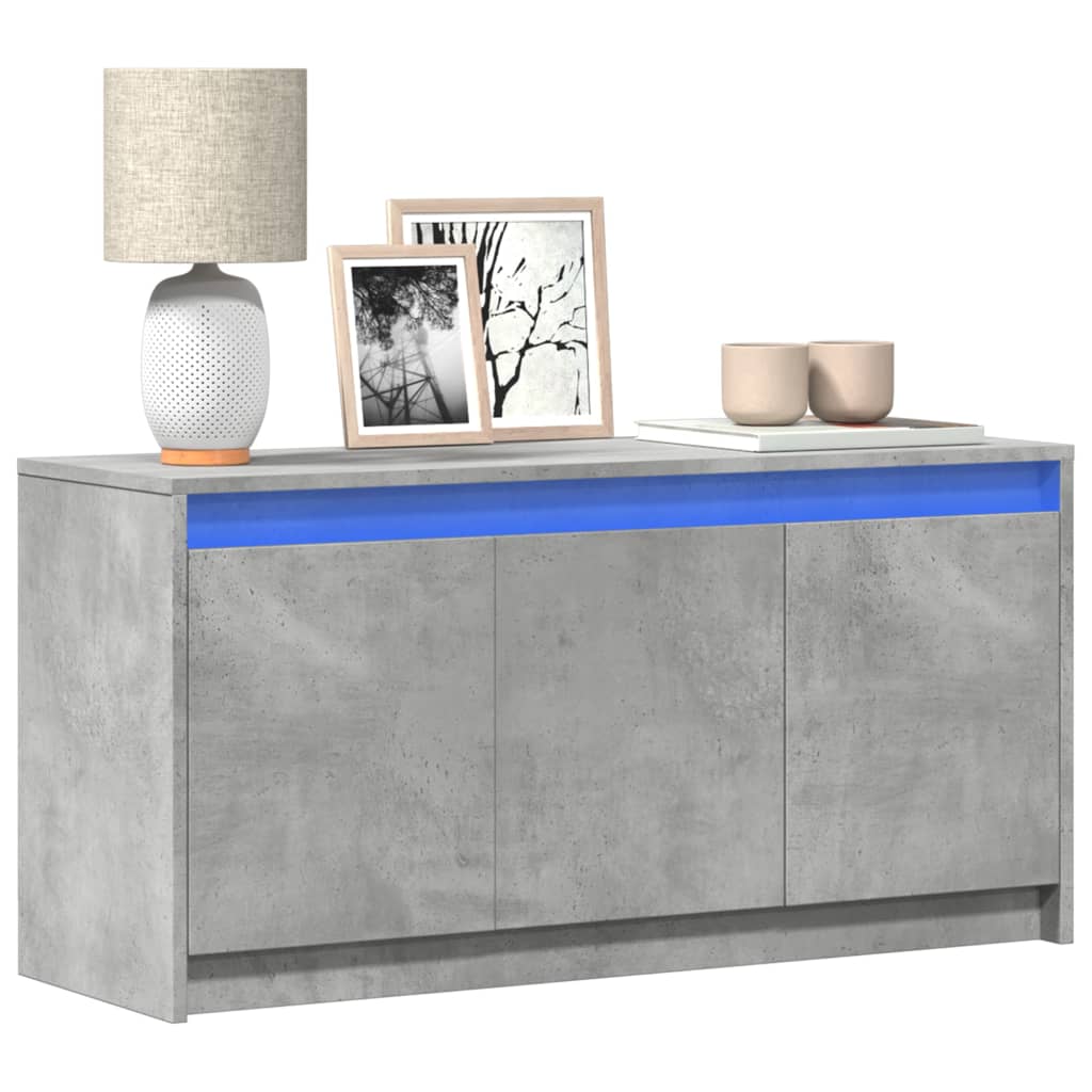 vidaXL Mueble de TV LED madera ingeniería 100x34x50 cm en color Gris hormigón/Gris sonoma/Marrón roble y más | almacenamiento funcional diseño moderno para baño dormitorio sala