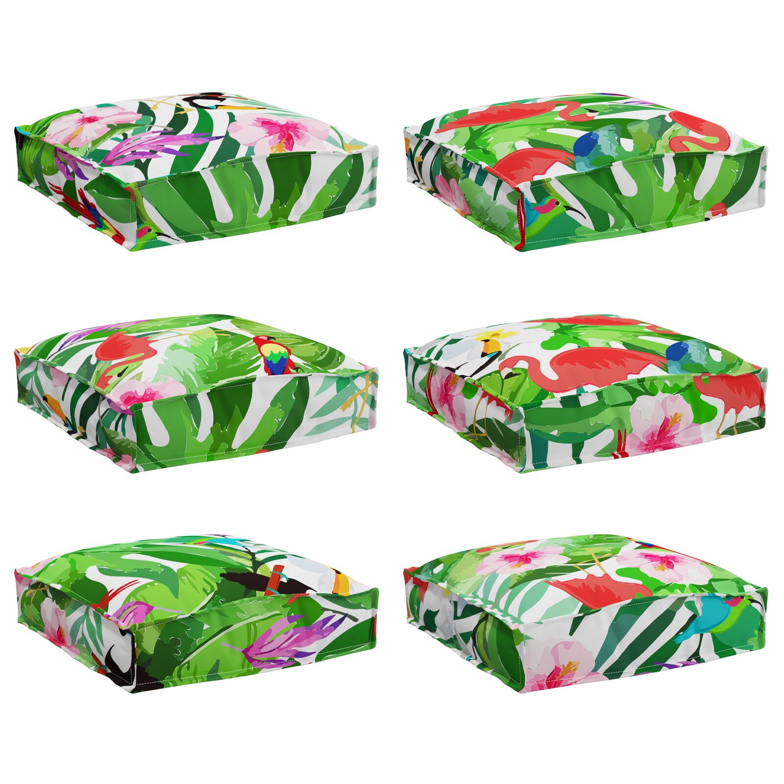 vidaXL Cojín de Exterior Juego de 6 Selva Tropical Poliéster