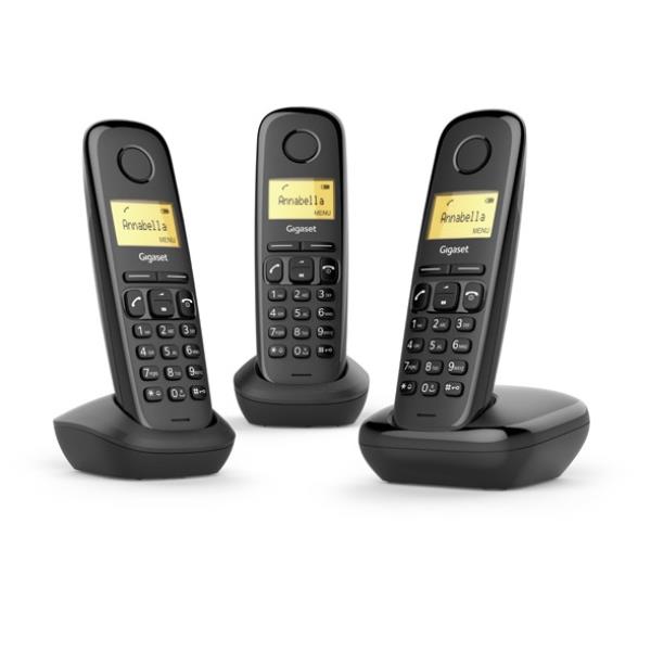 Gigaset A170 Trio Teléfono DECT/analógico Identificador de llamadas Negro