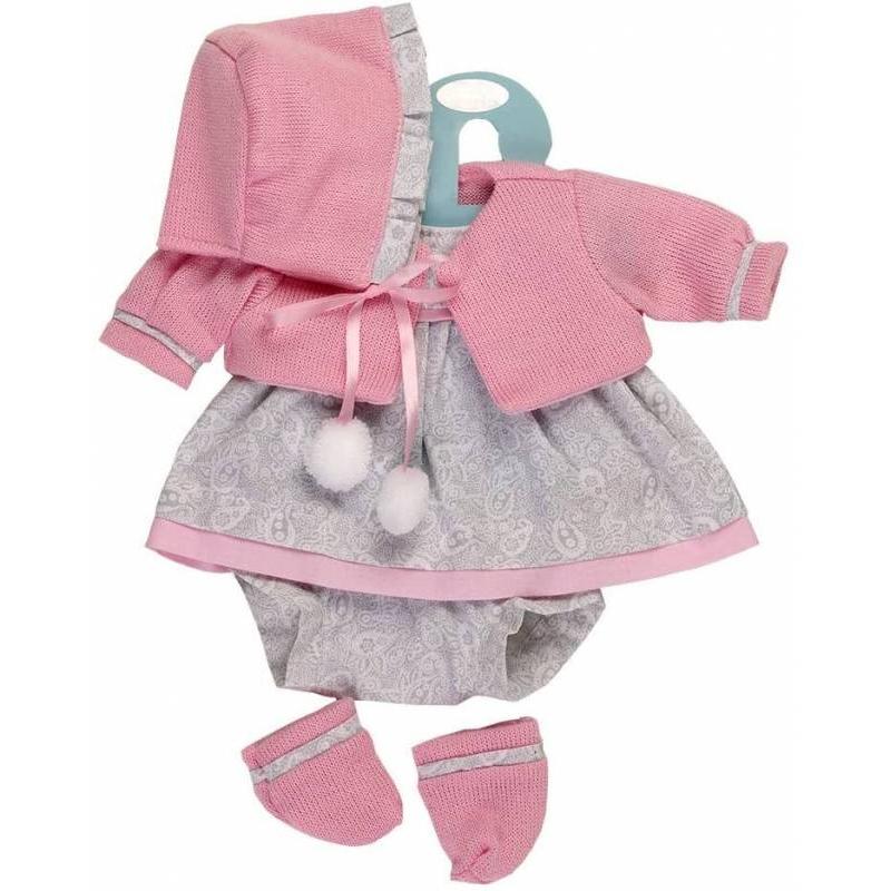 CONJUNTO BEBE TRAJE CON CHAQUETA ROSA 42 CM. DE BERBESA