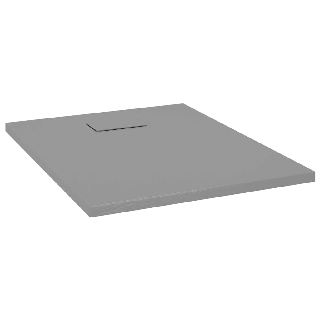 vidaXL Plato Ducha Resina Pizarra Extraplano Antideslizante 90x70 cm Color Gris,  Marrón,  Blanco y mas