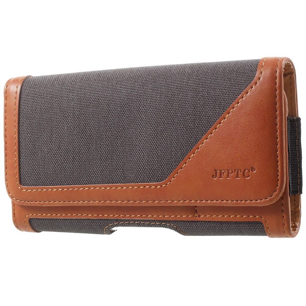 Funda Cinturon para BBK Vivo S15 Pro 5G (2022) con Clip Metalico Textil-Piel Horizontal - Marrón oscuro