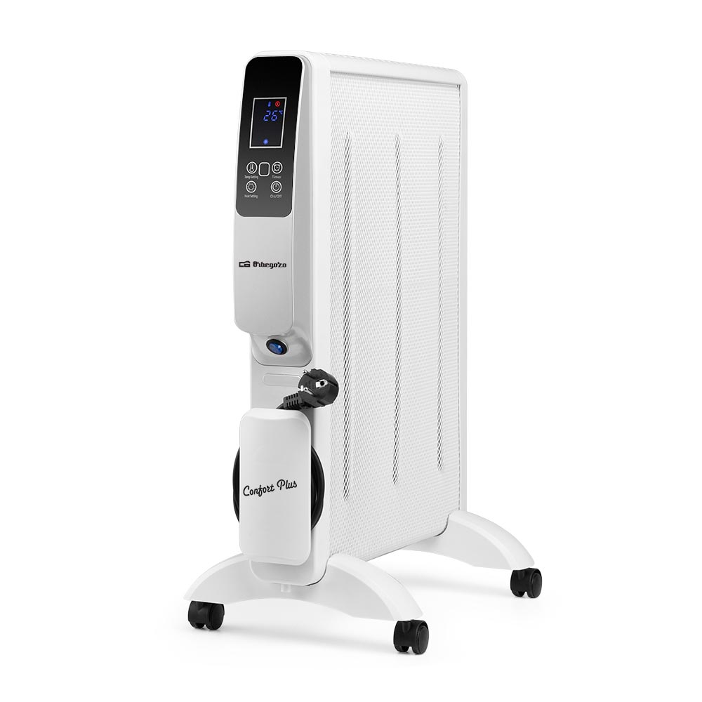 Orbegozo RMW 1500 - Radiador de mica wifi, 2 potencias de calor, termostato regulable, sin fluido, temporizador, Orbegozo app, recogecables, protección contra sobrecalentamiento, 1500 W