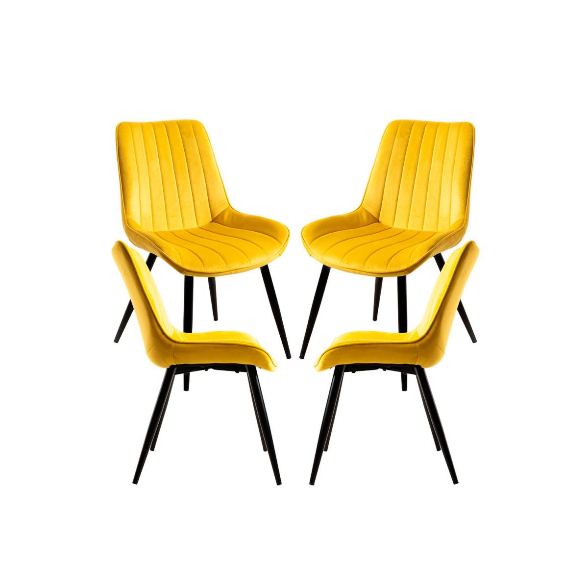 Regalos Miguel - Packs Sillas Comedor - Pack 4 Sillas Lene Terciopelo - Amarillo