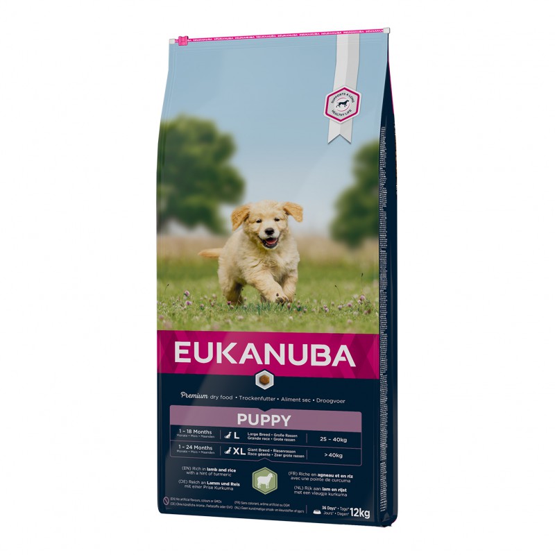 EUKANUBA PUPPY Y JUNIOR CORDERO Y ARROZ RAZA GRANDES 12KG