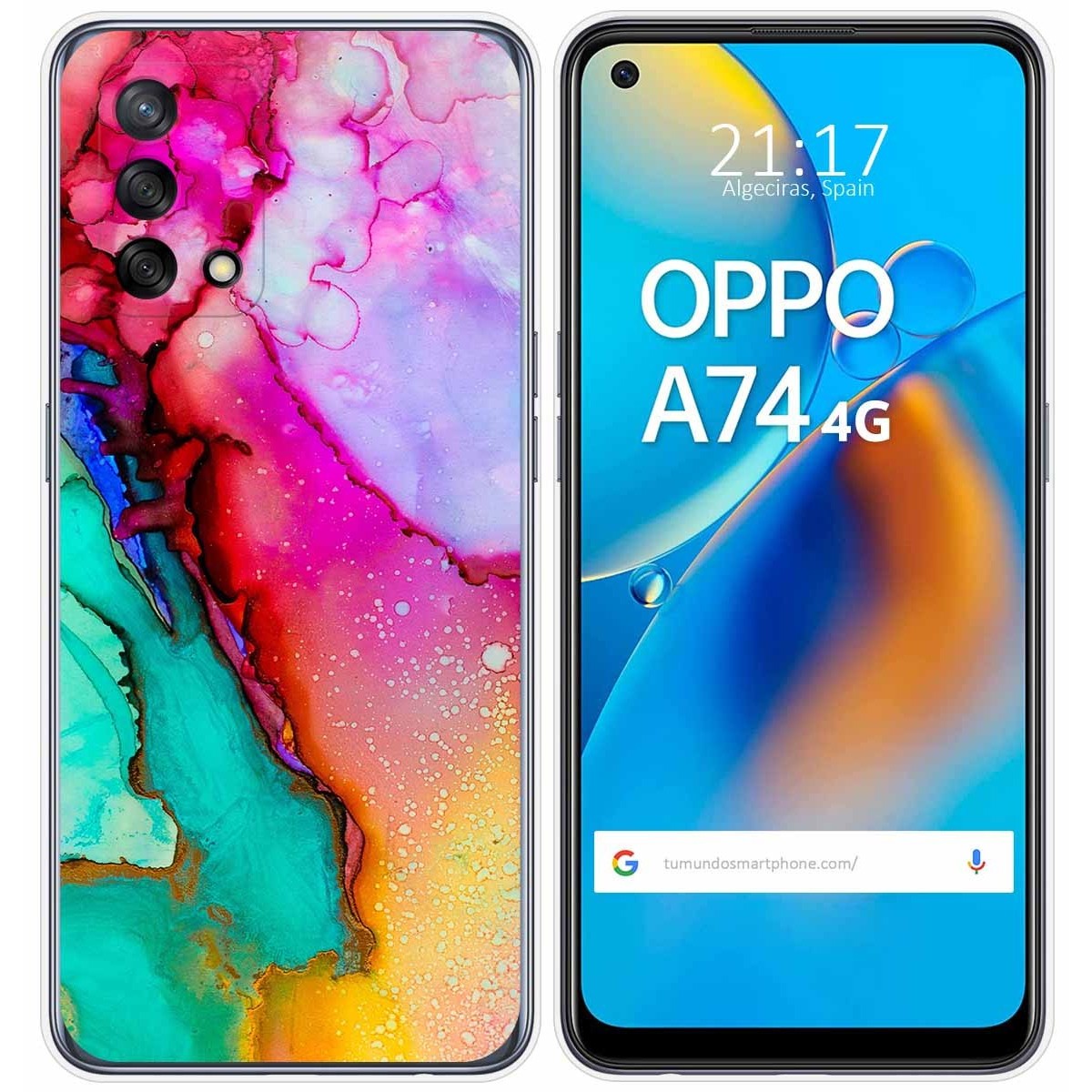 Tumundosmartphone Funda Gel Tpu para Oppo A74 4G diseño Mármol 15 Dibujos