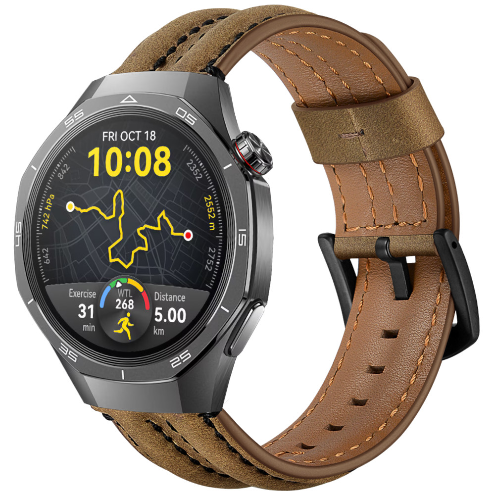 Correa de Piel para Huawei Watch GT 5 - 46mm / GT 5 - 46mm / GT 4 - 46mm / Amazfit GTR 4 / Bip 5 / Garmin Vivoactive 4, Modelo Cuero Acolchado Ancho 22mm