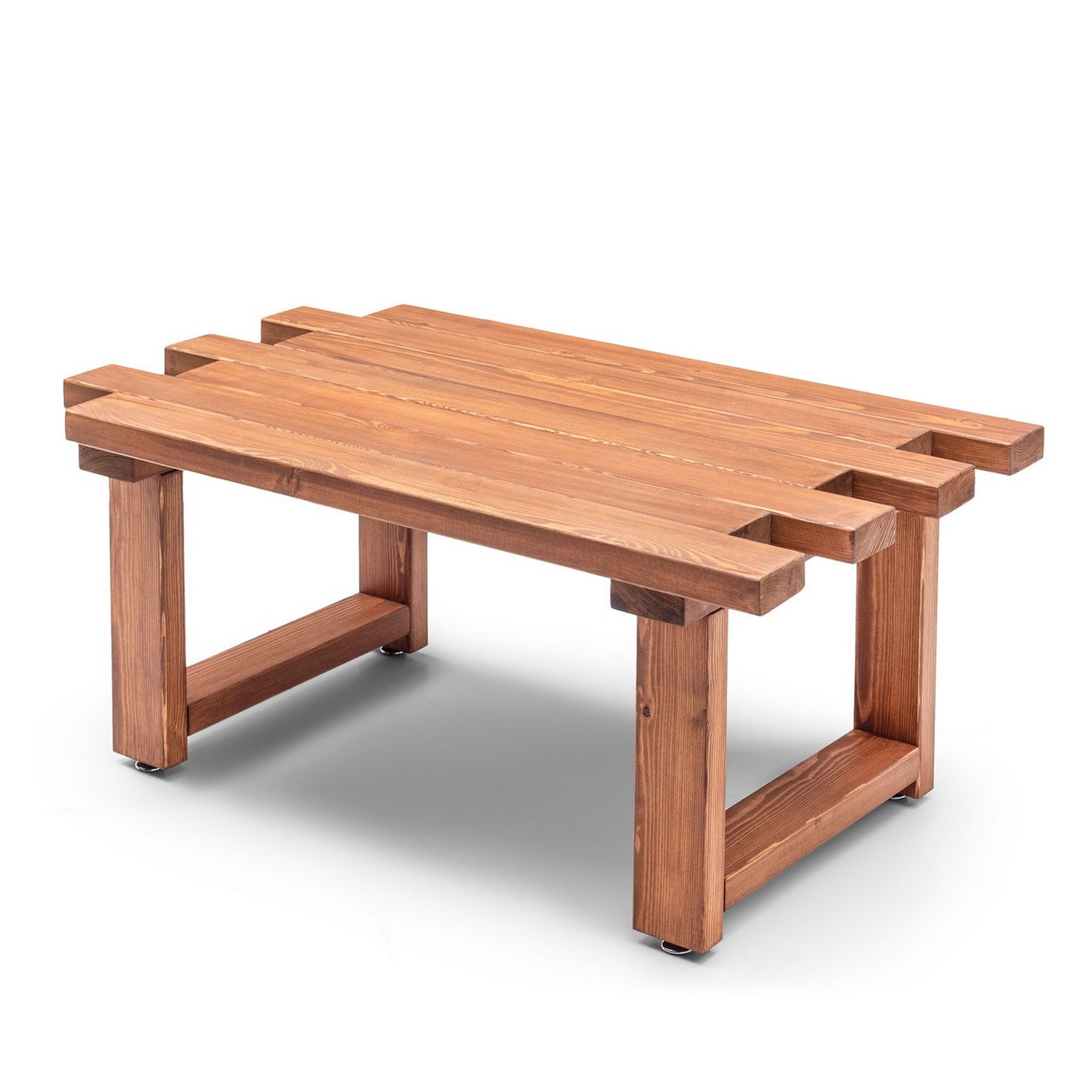 Wellhome Mesa de Centro para Jardín de Pino Macizo Estilo Rústico