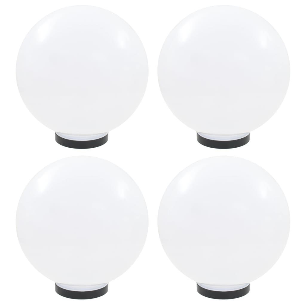 vidaXL Lámparas de Bola LED Esféricas PMMA (4 unidades) Iluminación Jardín Terraza Dimensiones 20 cm,  25 cm,  30 cm y mas