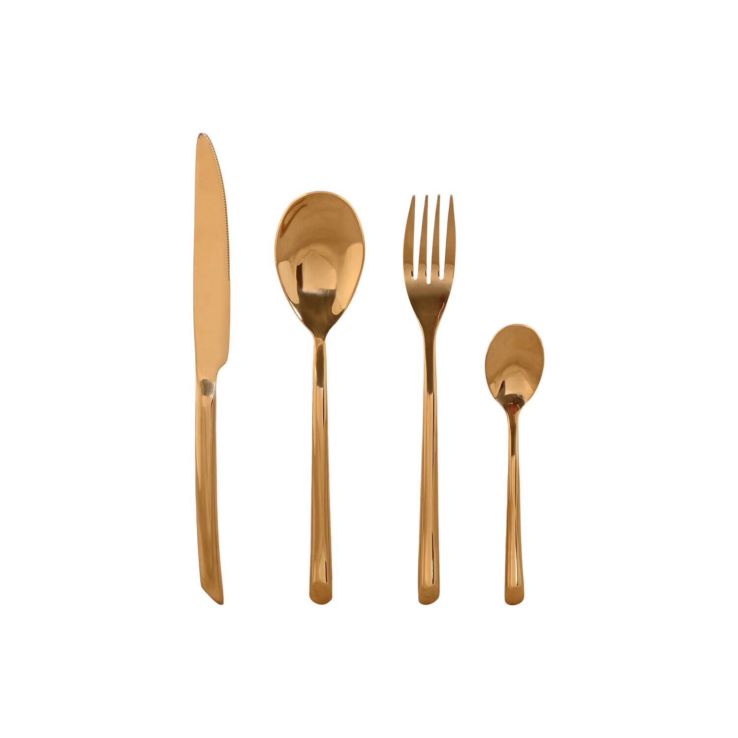 Cuberteria set 16 inox 1,8x0,8x23,5 2mm dorado El mejor complemento para tu hogar.