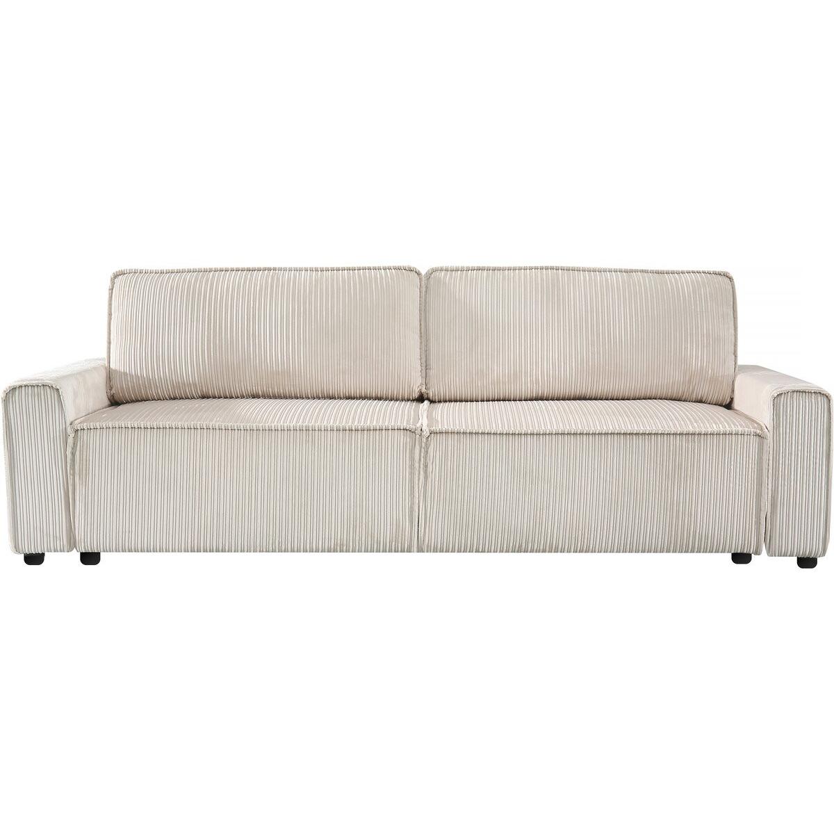 Habitat y Jardin - Sofá cama de pana "Montaigne" - 3 plazas - Beige