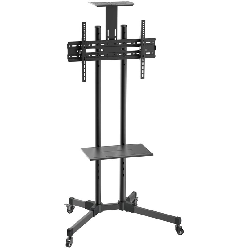 Soporte de Suelo Aisens FT70TE-035 ECO con Ruedas, Bandeja para DVD y Soporte de Cámara. (TV 37”-70”)