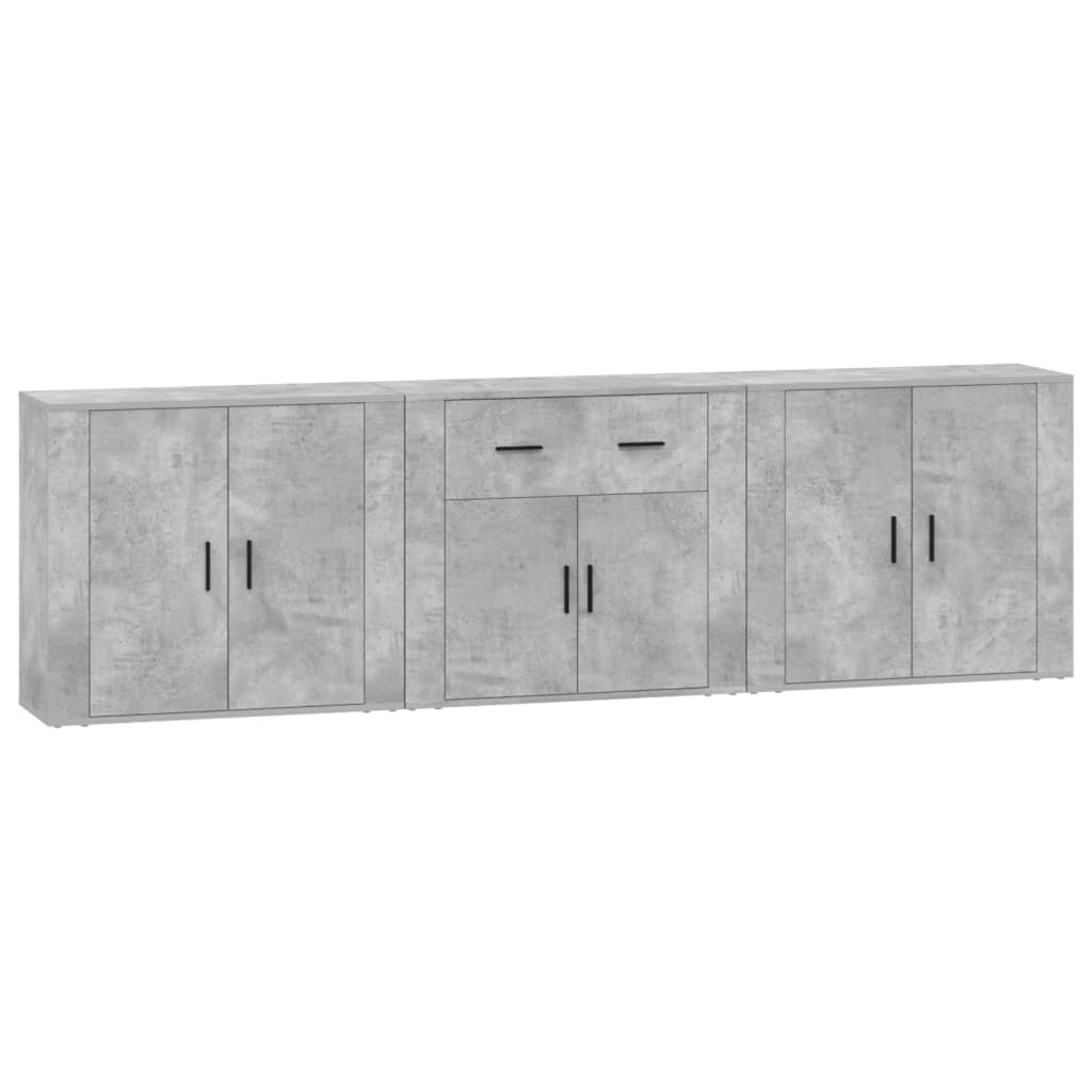 Vidaxl Aparadores 3 Piezas Madera Contrachapada Mueble de Almacenaje de Salón