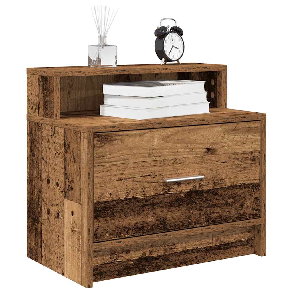 vidaXL Mesillas de noche con cajón 2 uds 51x31x47 cm en color Gris sonoma/Roble artisan/Roble ahumado y más | cómodas modernas ergonómicas para comedor cocina salón hogar