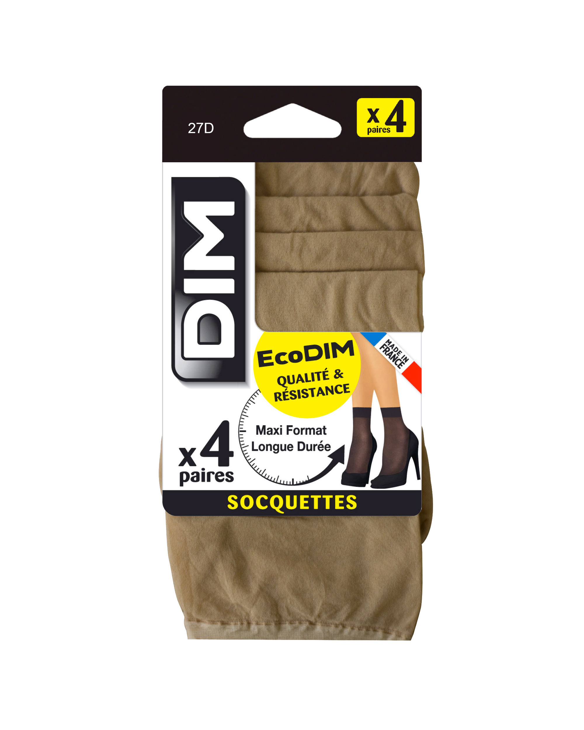 Dim Pack de 4 tobilleros transparentes de poliamida