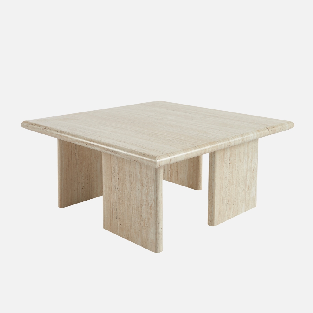 sweeek - Mesa de centro baja y cuadrada , Tilos , 80x80x36