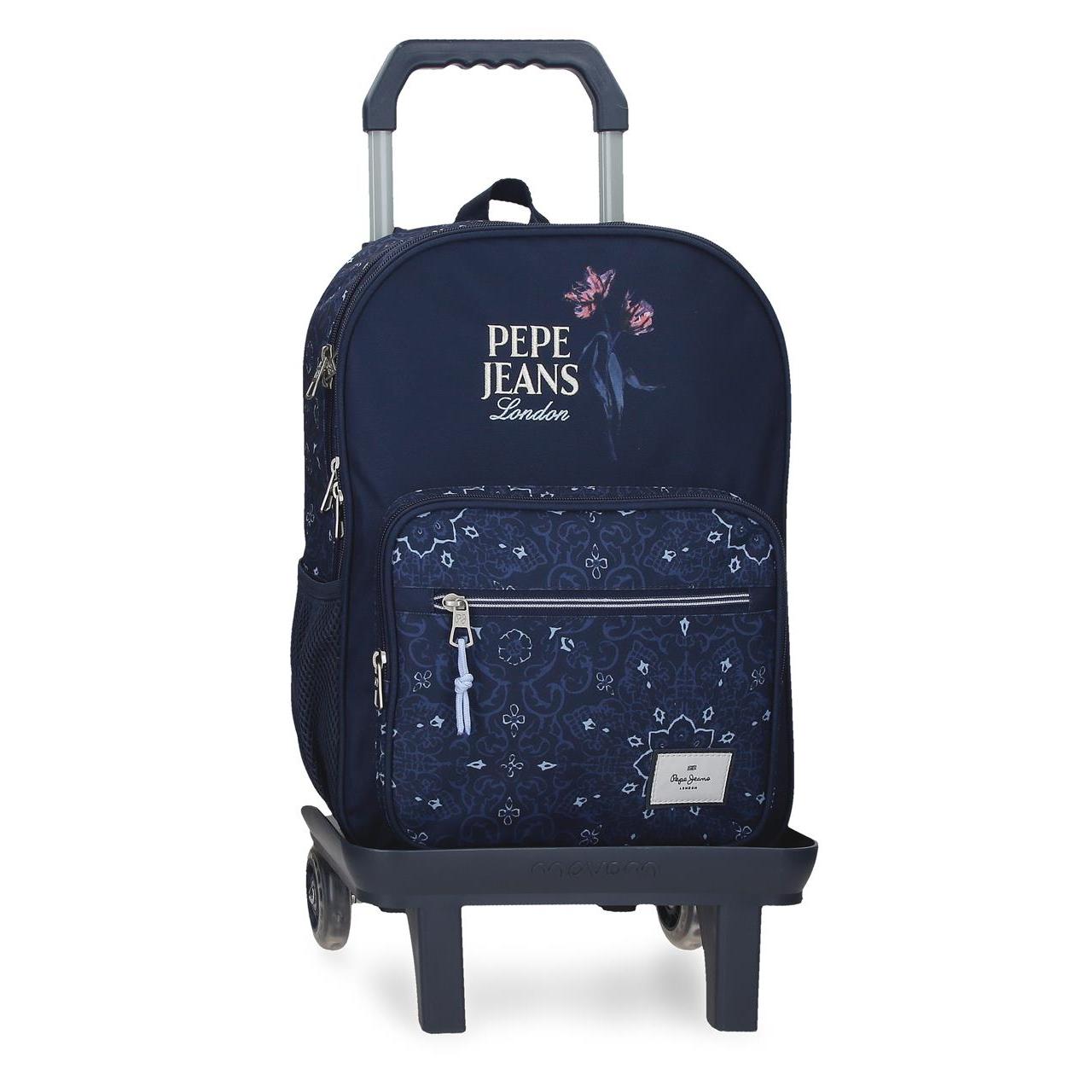 Mochila escolar con carro Pepe Jeans Lenay 30x40x13cm Marino