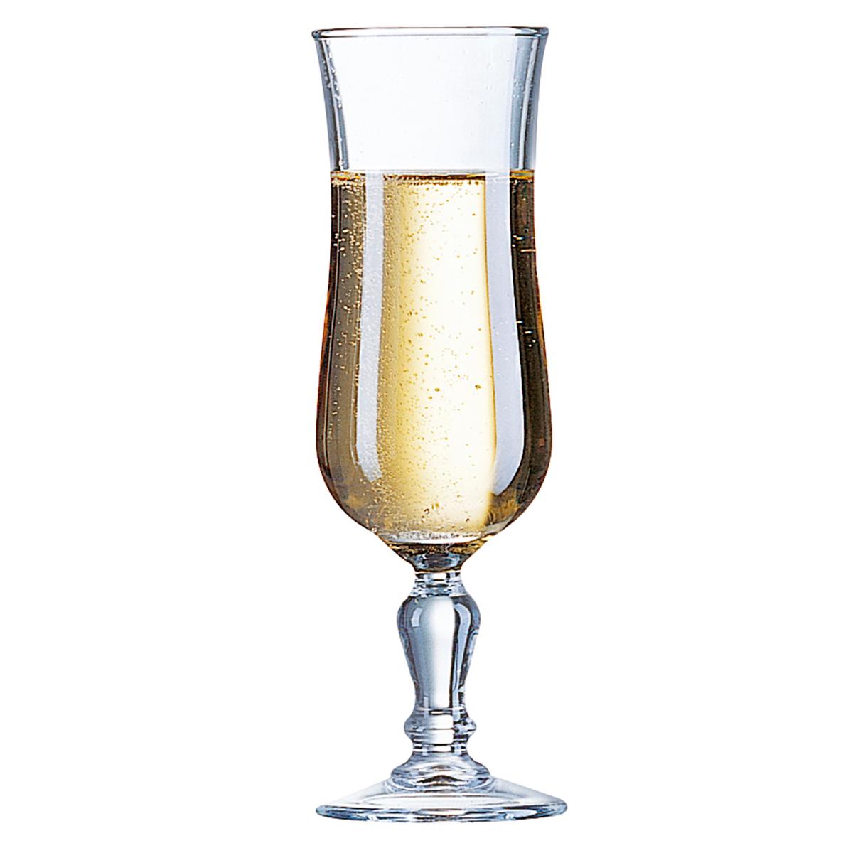 ARCOROC NORMANDI Caja 12 Copas Flauta Vidrio Tensionado 15CL Transparente Brillo Fabricado en Francia Reciclable