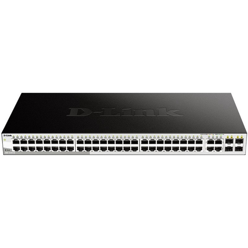 D-link dgs-1210-52/e smart switch managed 48 gigabit ethernet ports 4 combo ports 1000base