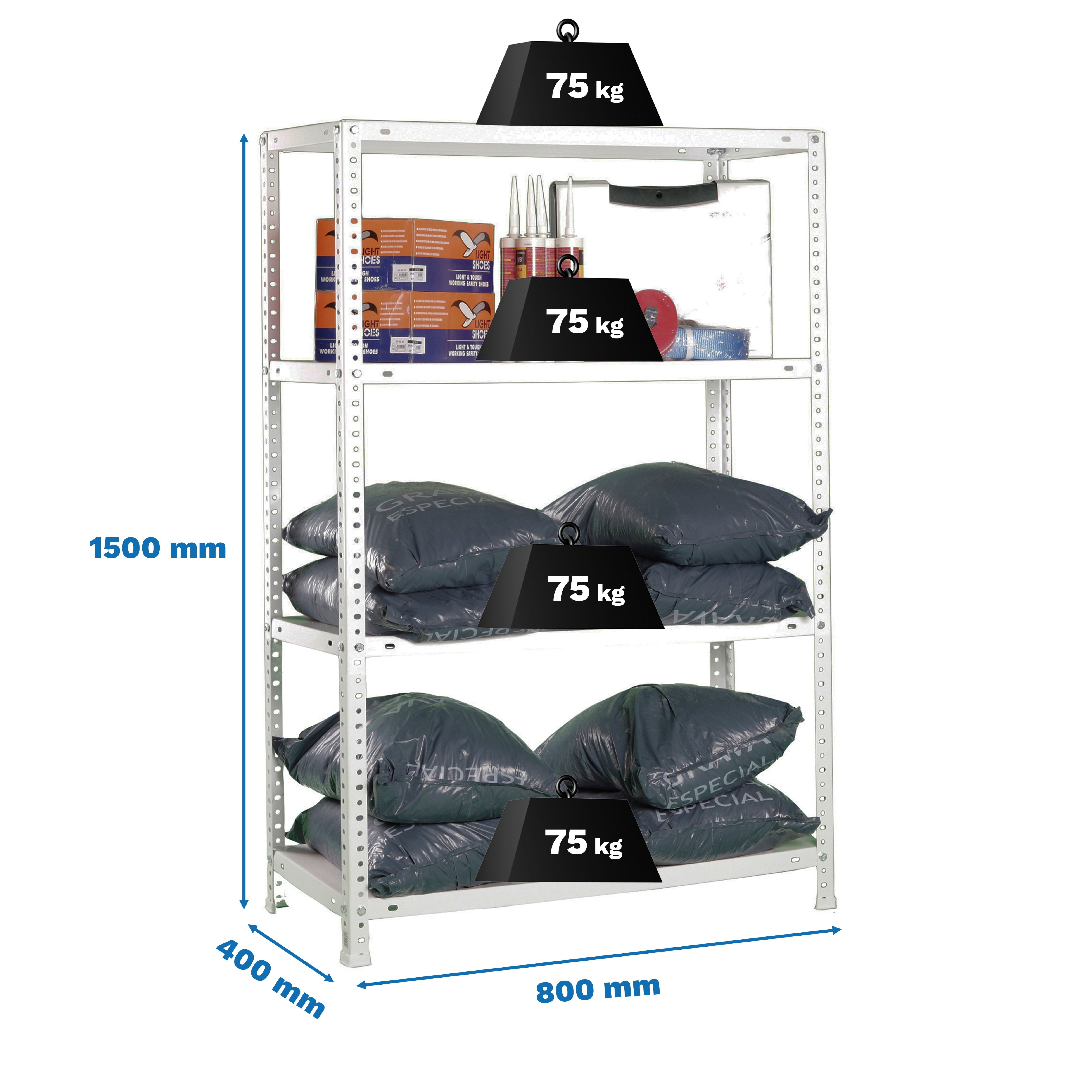 Estantería SIMONRACK Advantage Kit mini 4/400 1500 blanco